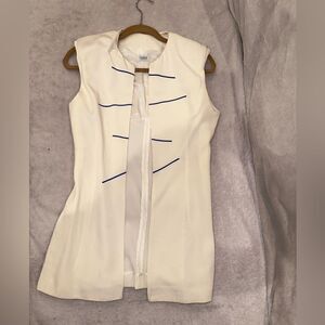 OZBEK Italy cream and blue lines size 10 women’s vest